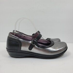 Dansko Misty Women's Metallic Nappa Pewter Mary Janes Shoes US Size 9.5 EU 40